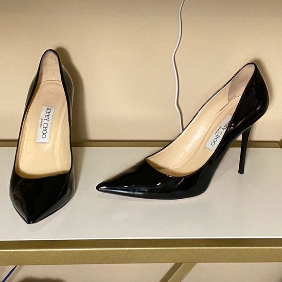 Jimmy Choo ‘Love 100’ Patent Leather Pointed Toe Pumps, Black | EU 39.5 - Picture 2 of 13